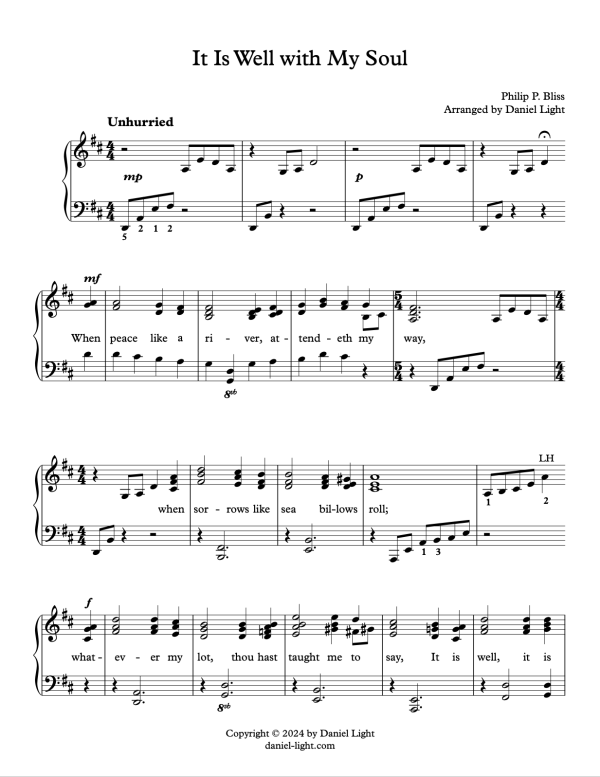 It Is Well with My Soul (Intermediate Piano Solo) - Image 2