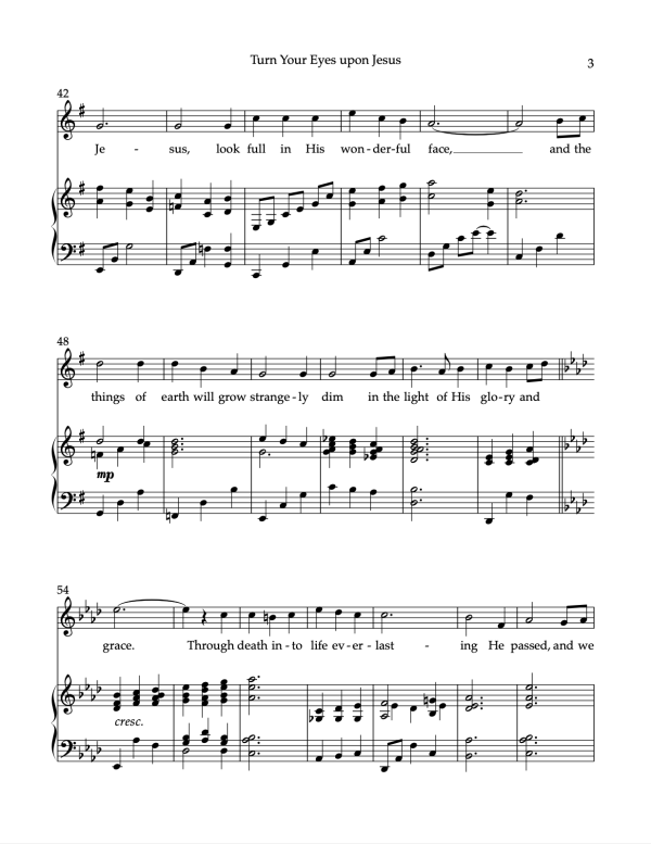 Turn Your Eyes upon Jesus (High Voice & Piano) - Image 4