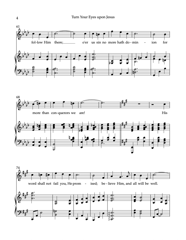 Turn Your Eyes upon Jesus (High Voice & Piano) - Image 5