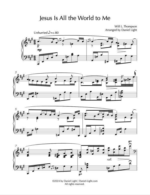 Jesus Is All the World to Me (Piano Solo)