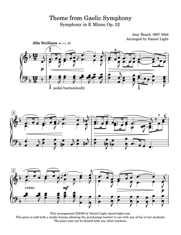 Theme from Gaelic Symphony (by Amy Beach)